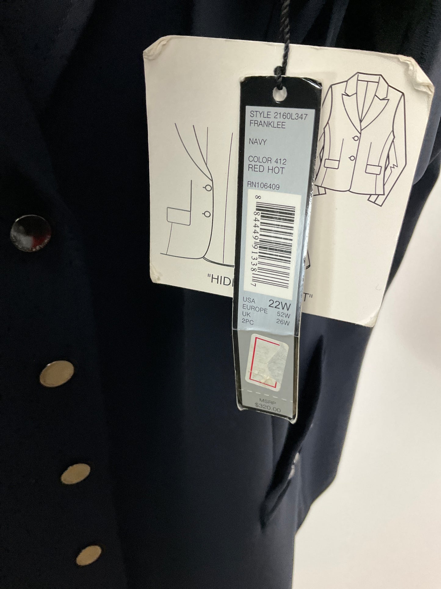 NWT TAHARI BLACK BLAZER SZ 22W