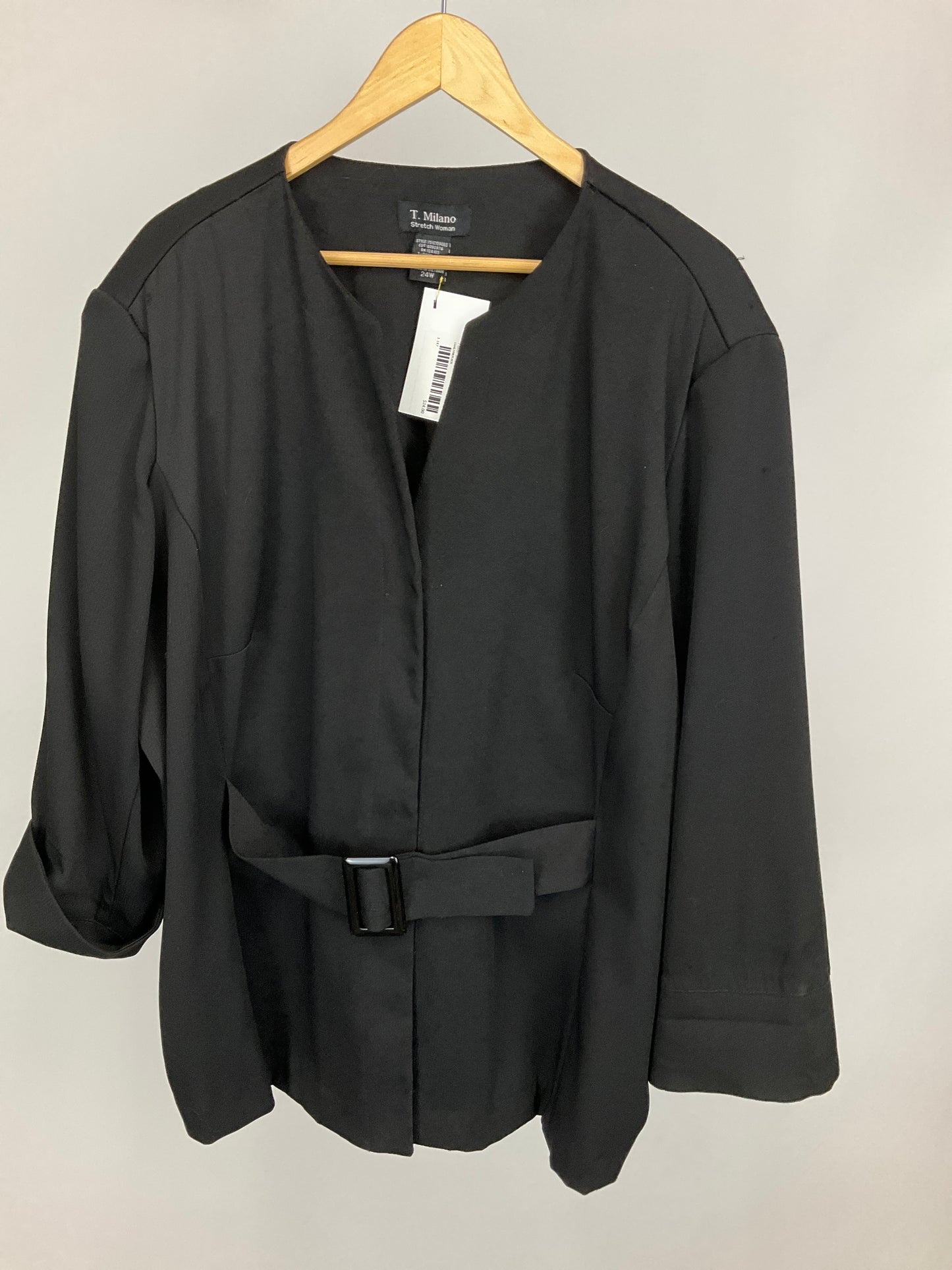 T Milan Stretch Woman Black Blazer sz 24W