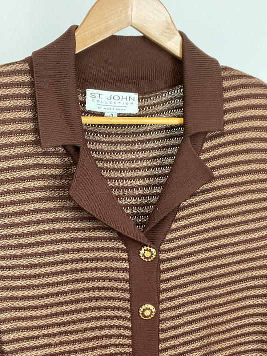 ST JOHN COLLECTION BROWN BLAZER SZ 10