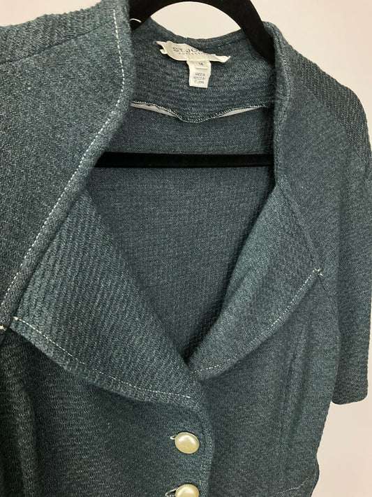 ST JOHN COLLECTION TEAL BLAZER SZ 14