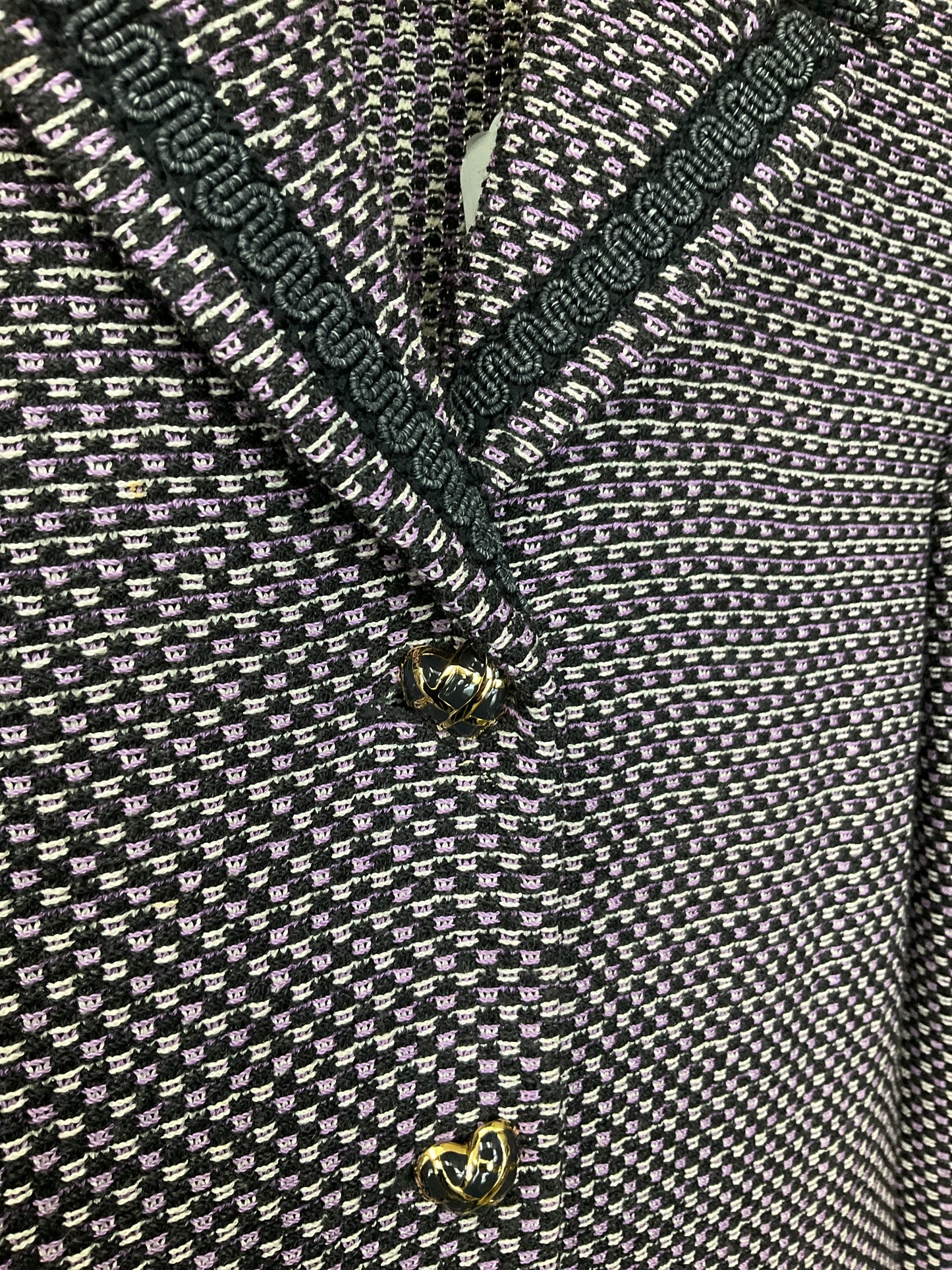 ST JOHN COLLECTION PURPLE/GRAY BLAZER SZ 4-6.