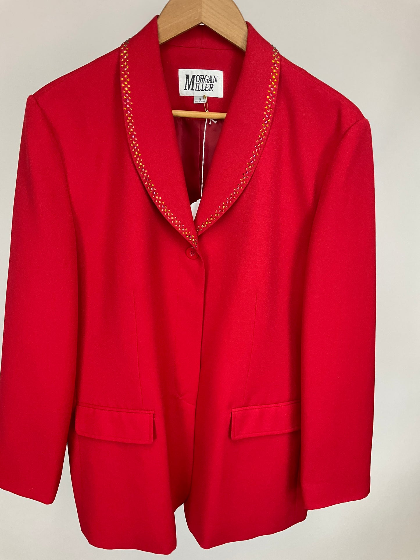 MORGAN MILLER RED BLAZER SZ 16