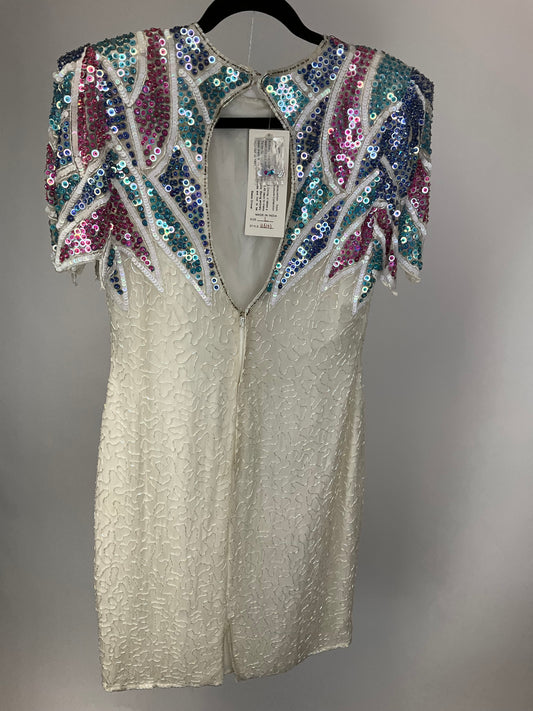 SCALA WHITE SEQUIN DRESS SZ L