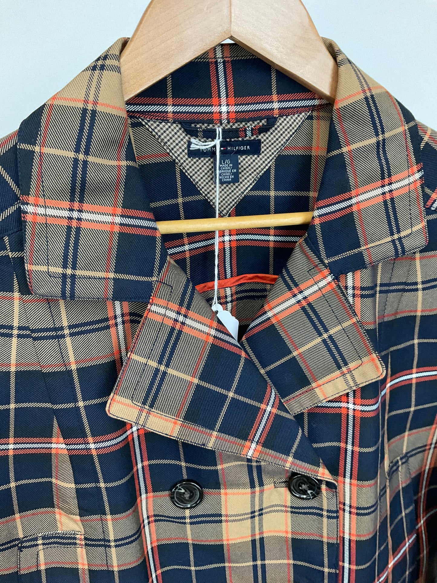 TOMMY HILFIGER PLAID JACKET SZ LG