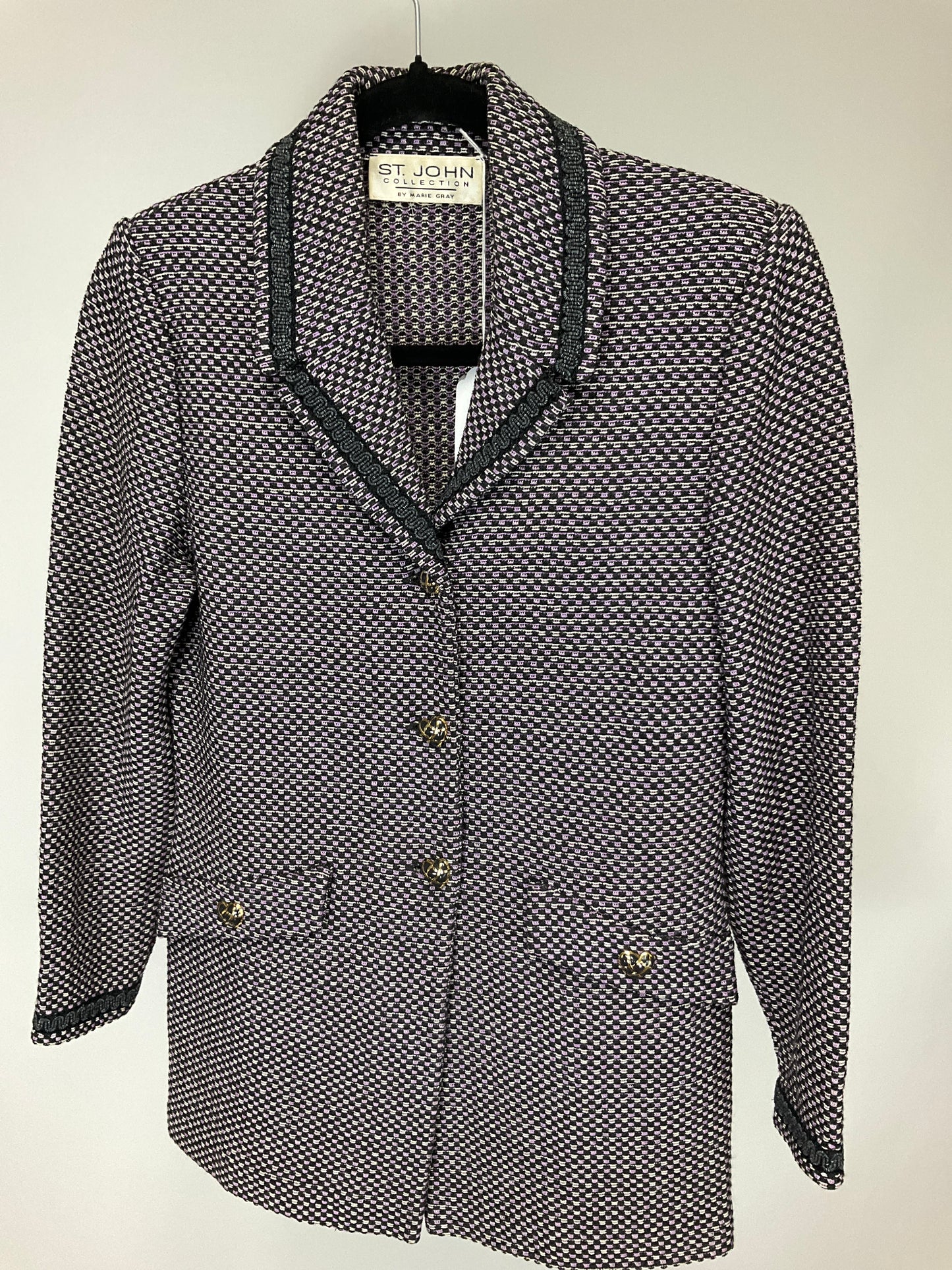ST JOHN COLLECTION PURPLE/GRAY BLAZER SZ 4-6.