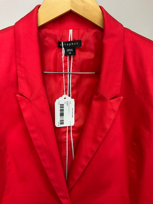 METAPHOR RED BLAZER SZ 14