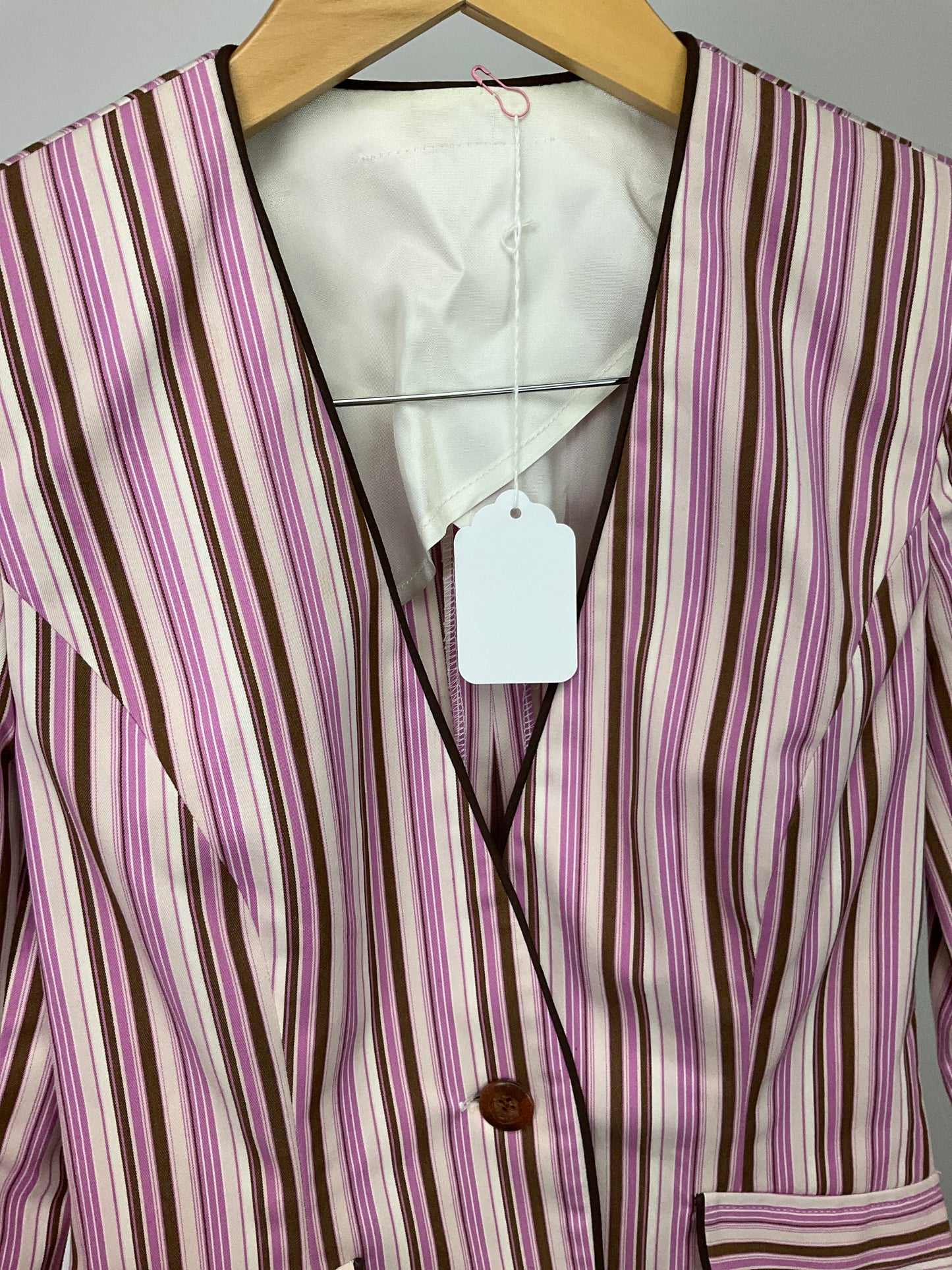 NO BRAND PINK/BROWN BLAZER SZ XS