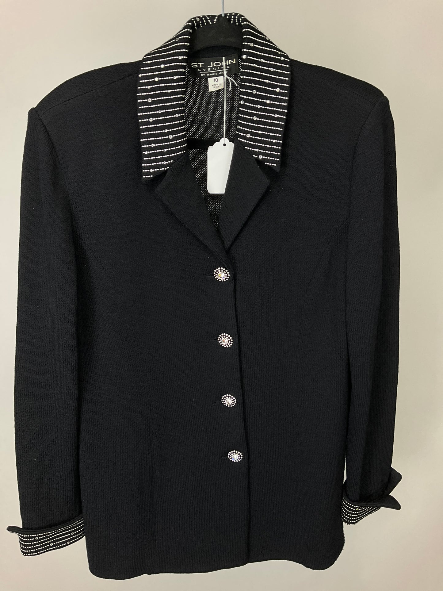 ST JOHN EVENING BLACK BLAZER SZ 10