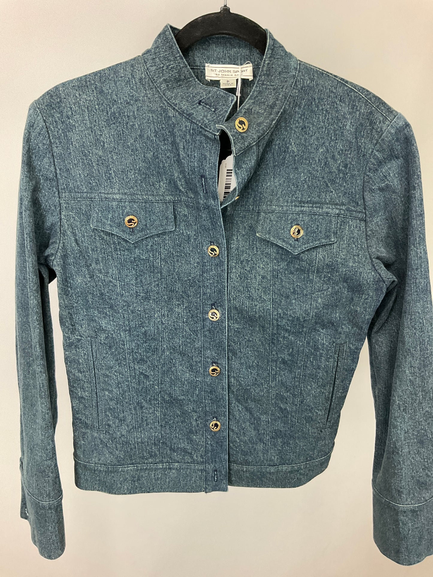 ST JOHN SPORT BLUE DENIM JACKET SZ P