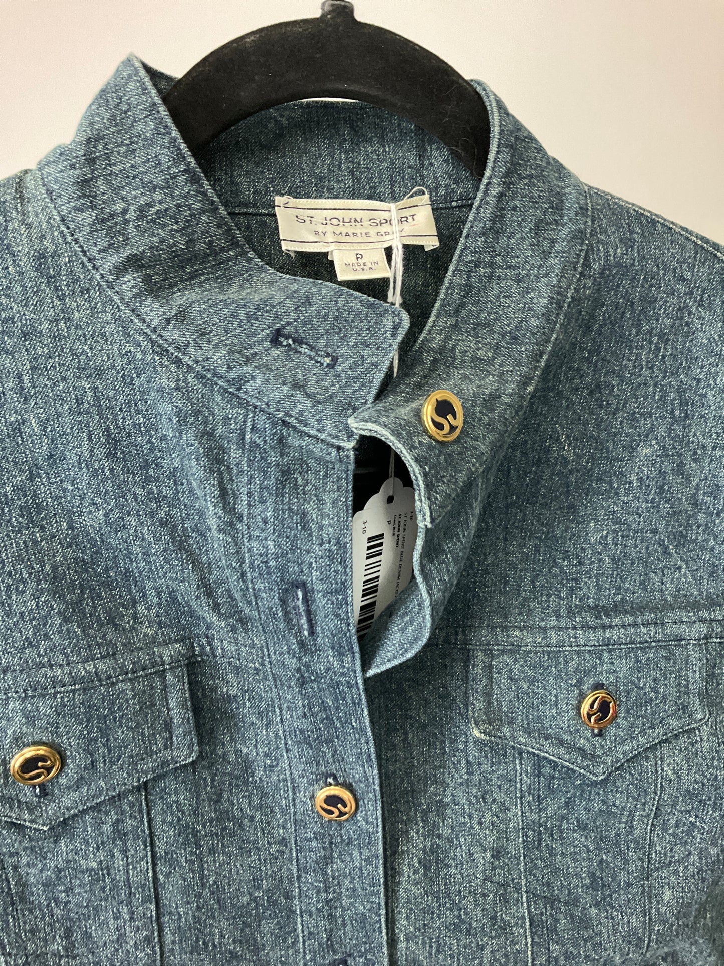 ST JOHN SPORT BLUE DENIM JACKET SZ P