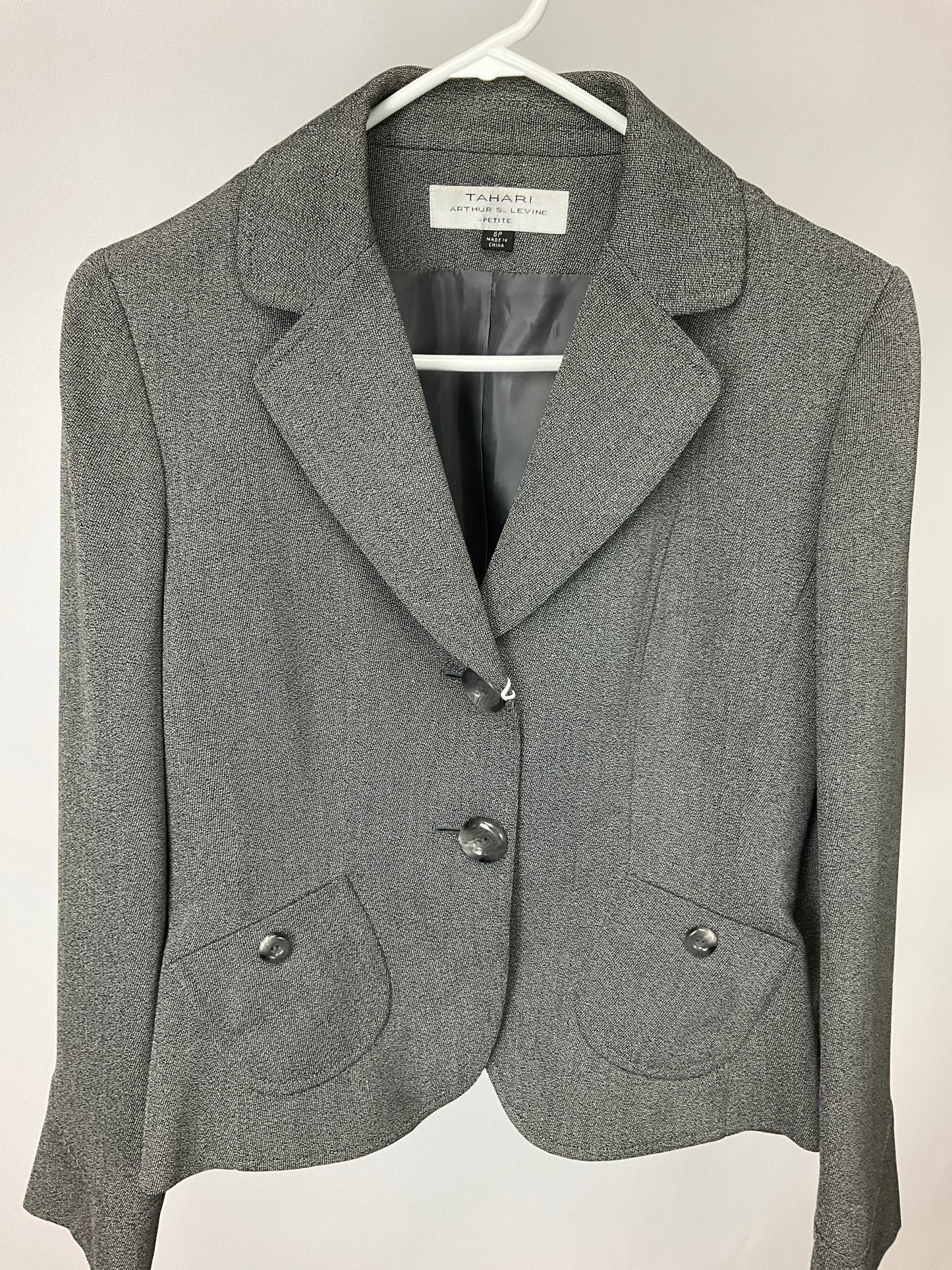 TAHARI GRAY BLAZER SZ 6P