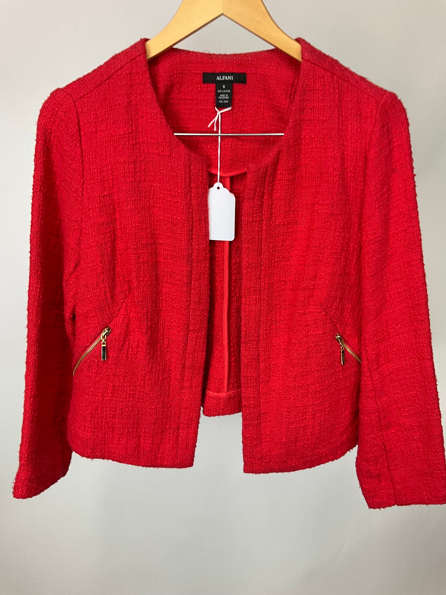 ALFANI RED BLAZER SZ 6