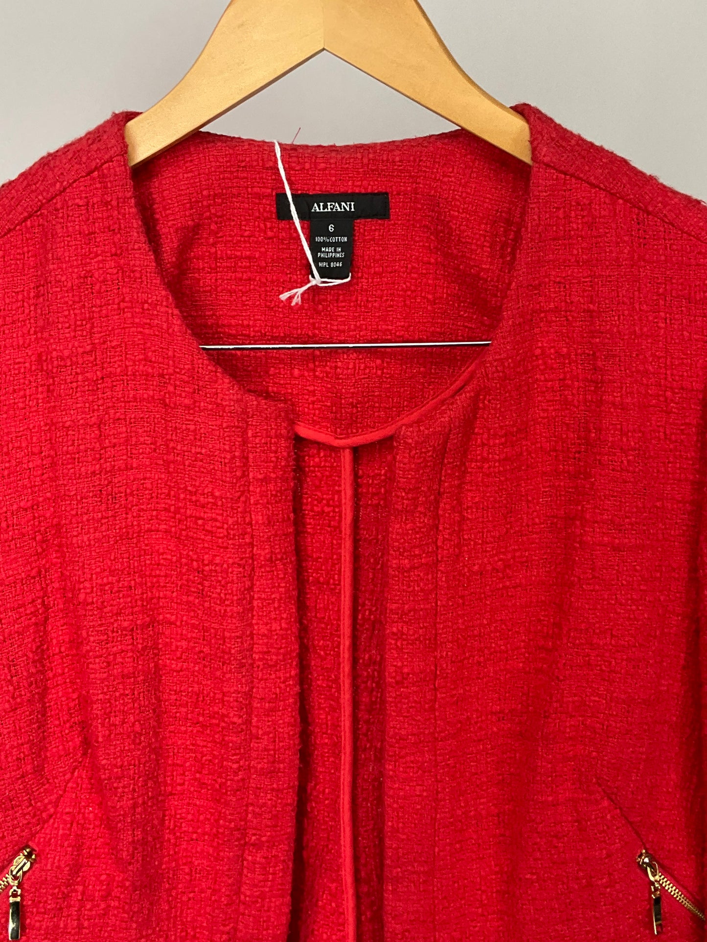 ALFANI RED BLAZER SZ 6