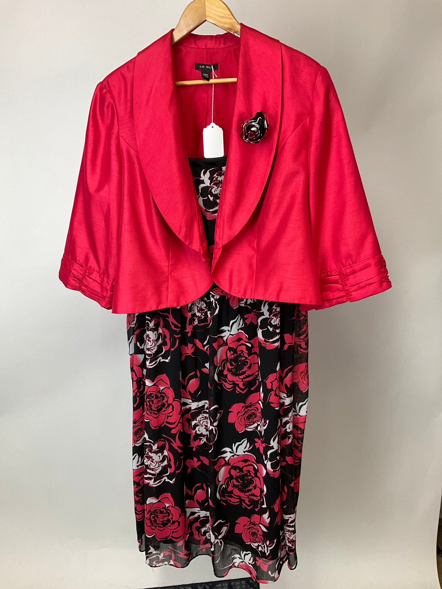 LE BOS PINK/BLACK DRESS SUIT SZ 22W