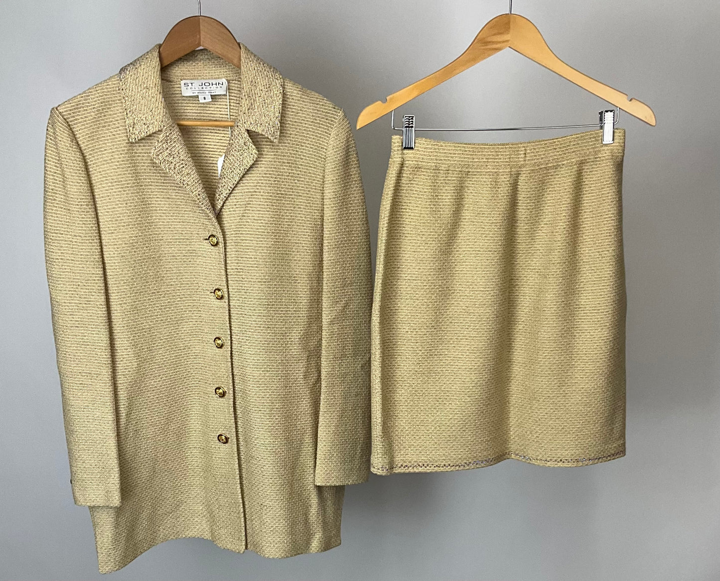 ST JOHN COLLECTION YELLOW SKIRT SUIT SZ 6/8