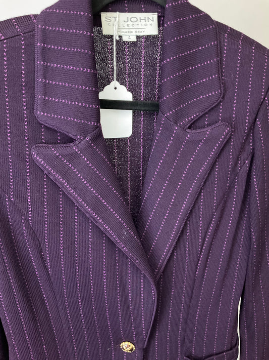 ST JOHN COLLECTION PLUM BLAZER sz 4