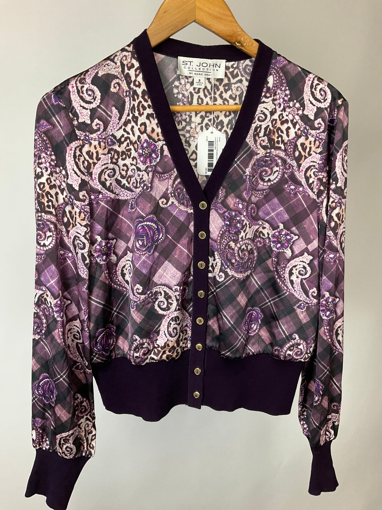 ST JOHN COLLECITON WINE/PURPLE JACKET SZ 8