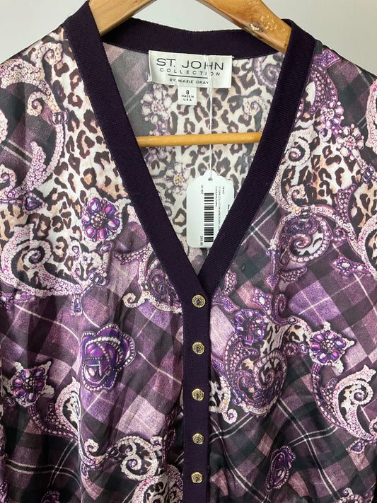ST JOHN COLLECITON WINE/PURPLE JACKET SZ 8