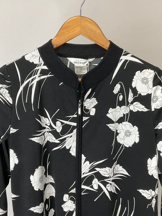 MISOOK BLACK/WHITE FLORAL JACKET SZ XS