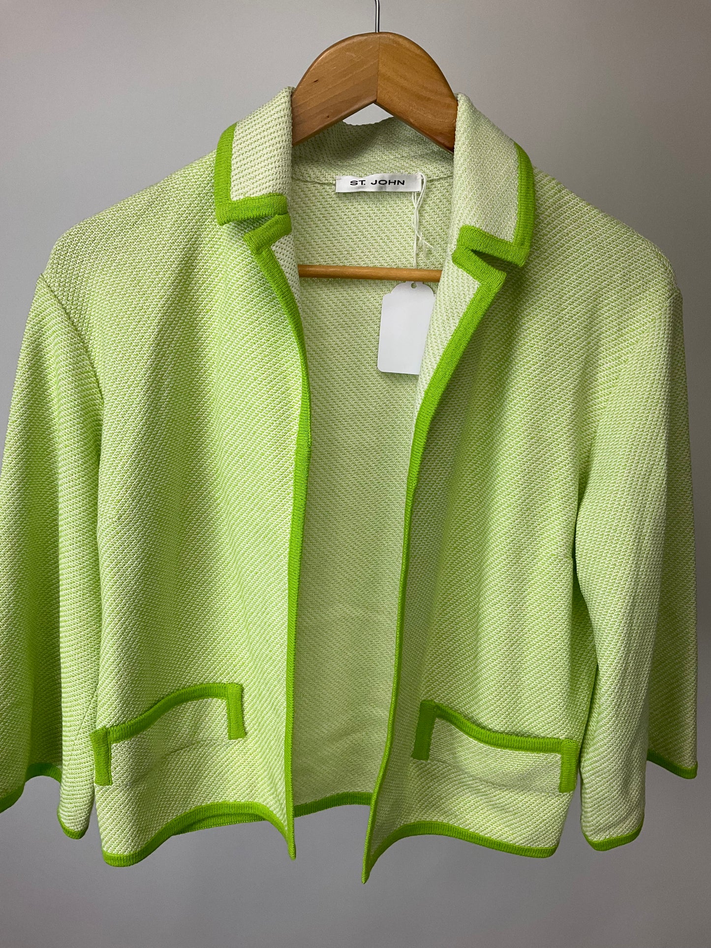 ST JOHN LIME/WHITE BLAZER SZ 10/12
