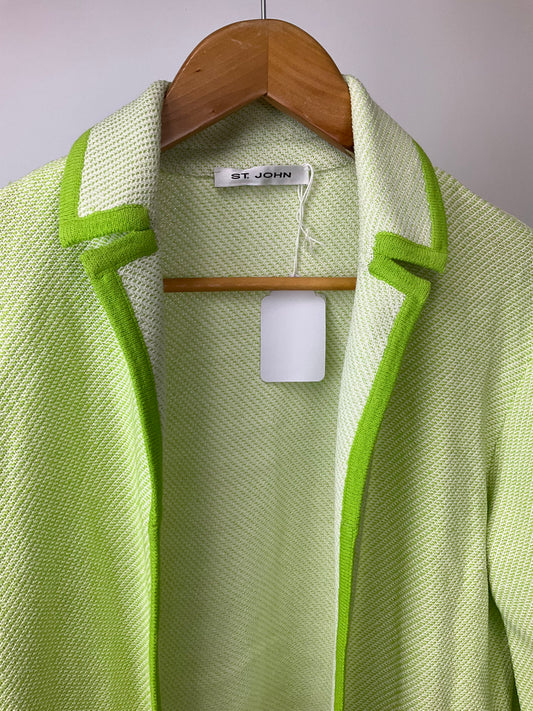 ST JOHN LIME/WHITE BLAZER SZ 10/12