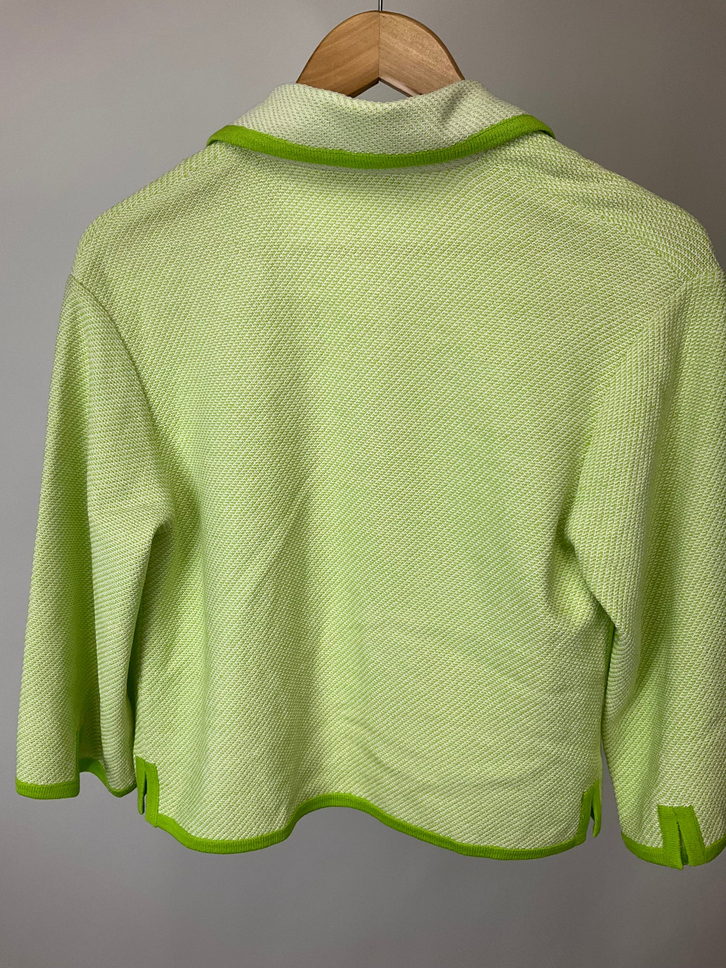ST JOHN LIME/WHITE BLAZER SZ 10/12