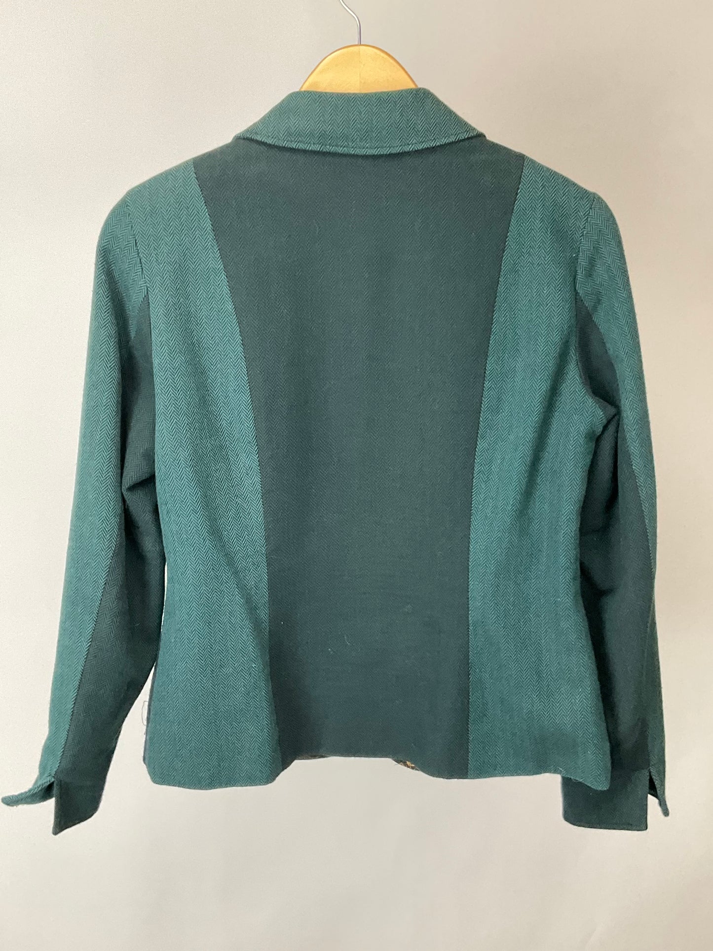 COLDWATER CREEK TEAL PATCHWORK BLAZER SZ 8