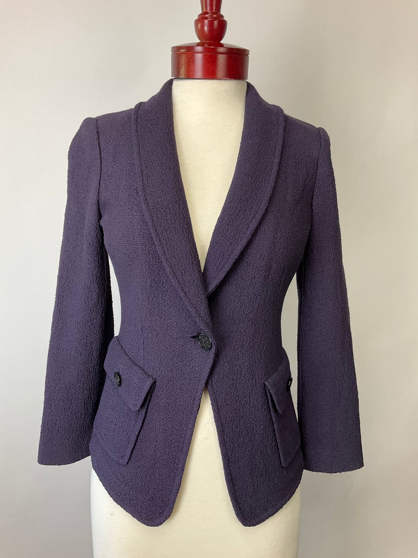 ST JOHN COUTURE PURPLE SKIRT SUIT SZ 2