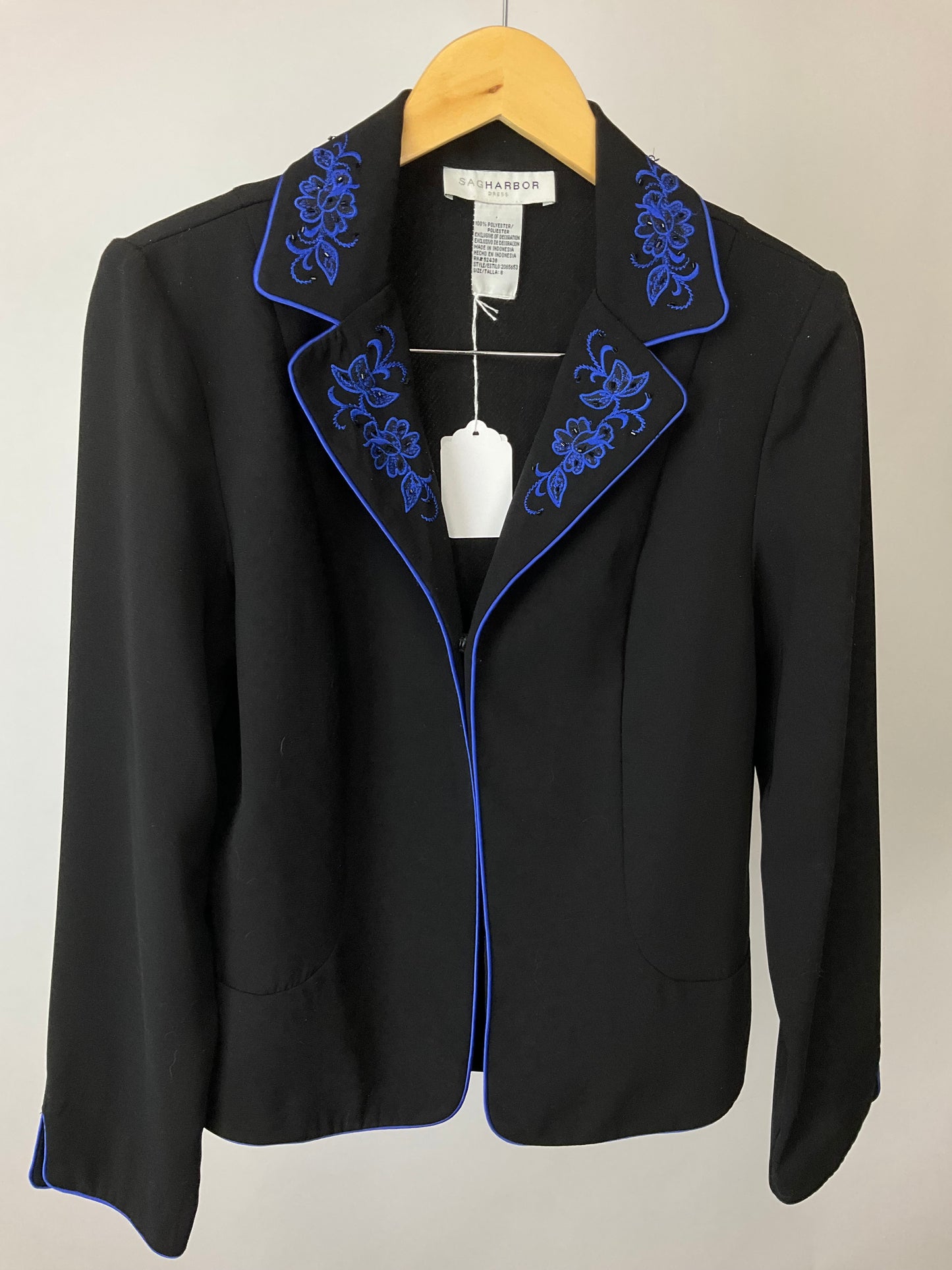 SAG HARBOR BLACK BLAZER SZ 8