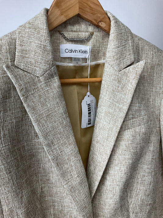 NWT CALVIN KLEIN TAN BLAZER SZ 10