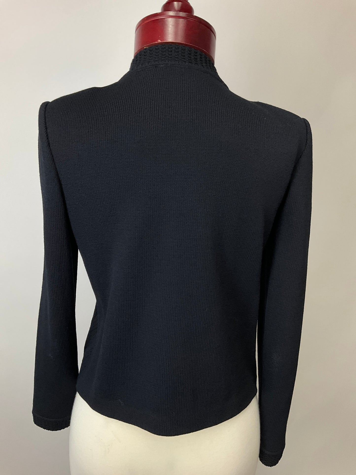 ST JOHN COLLECTION BLACK CARDIGAN SZ 4