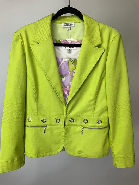 ST JOHN SPORT GREEN BLAZER/SHIRT SZ L