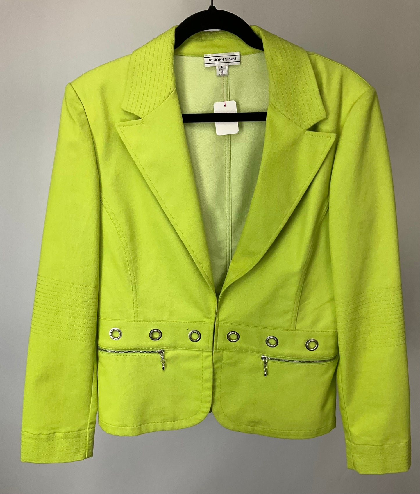 ST JOHN SPORT GREEN BLAZER/SHIRT SZ L