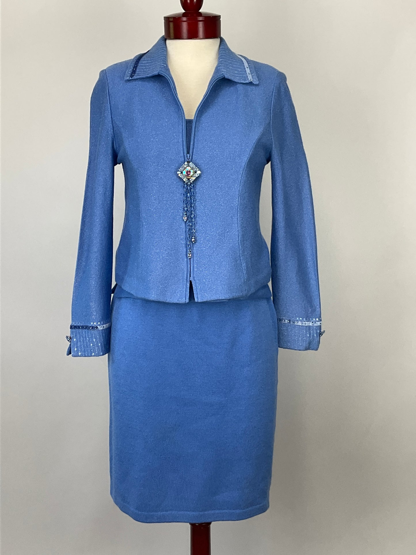 ST JOHN EVENING BLUE 3 PIECE SUIT SZ 6/8