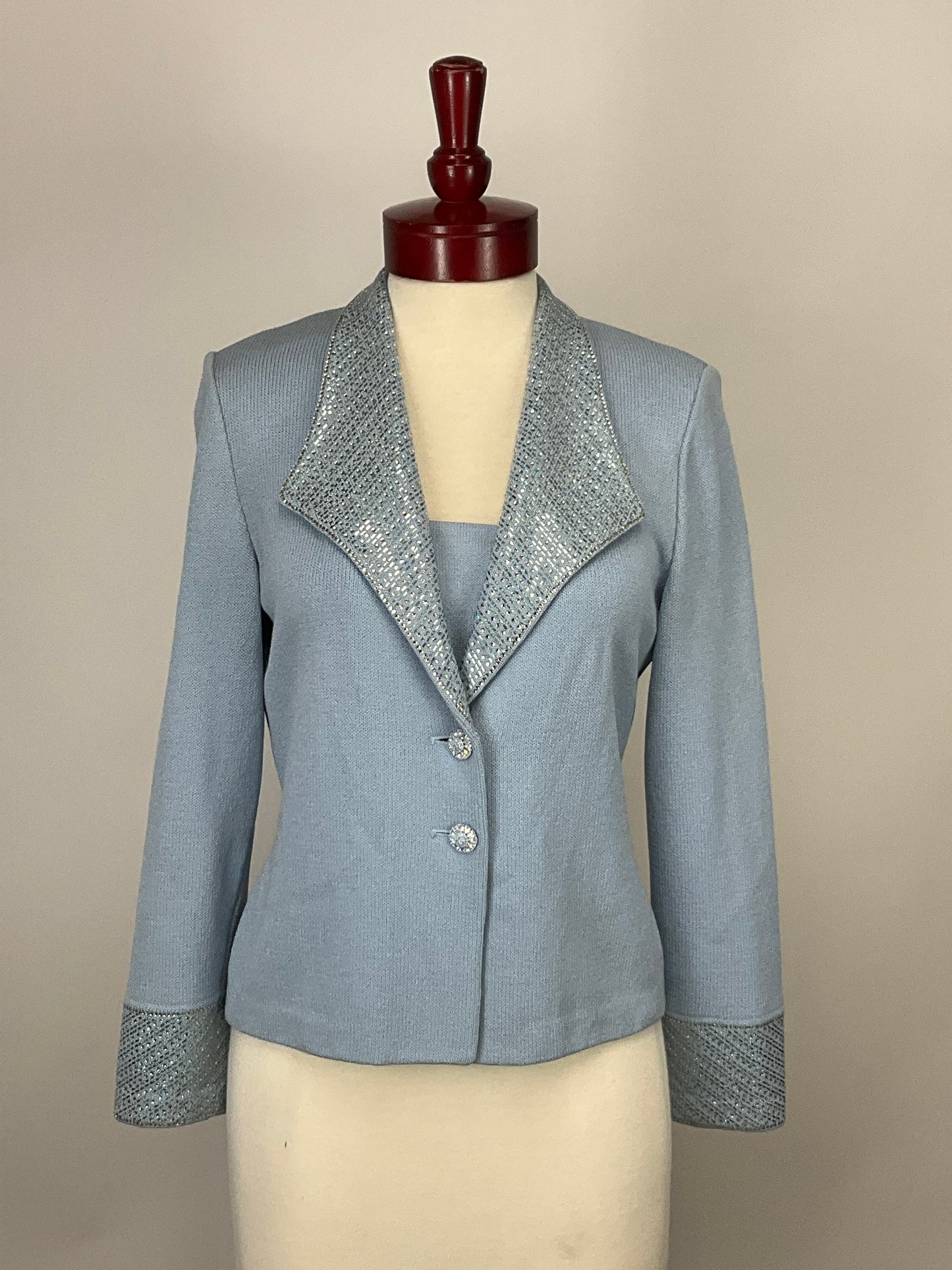 ST JOHN EVENING LIGHT BLUE BLAZER SZ 4