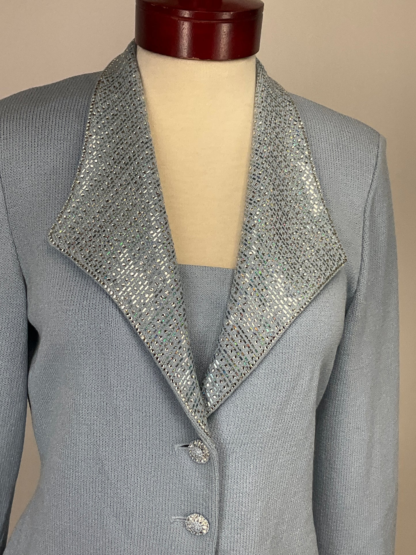 ST JOHN EVENING LIGHT BLUE BLAZER SZ 4