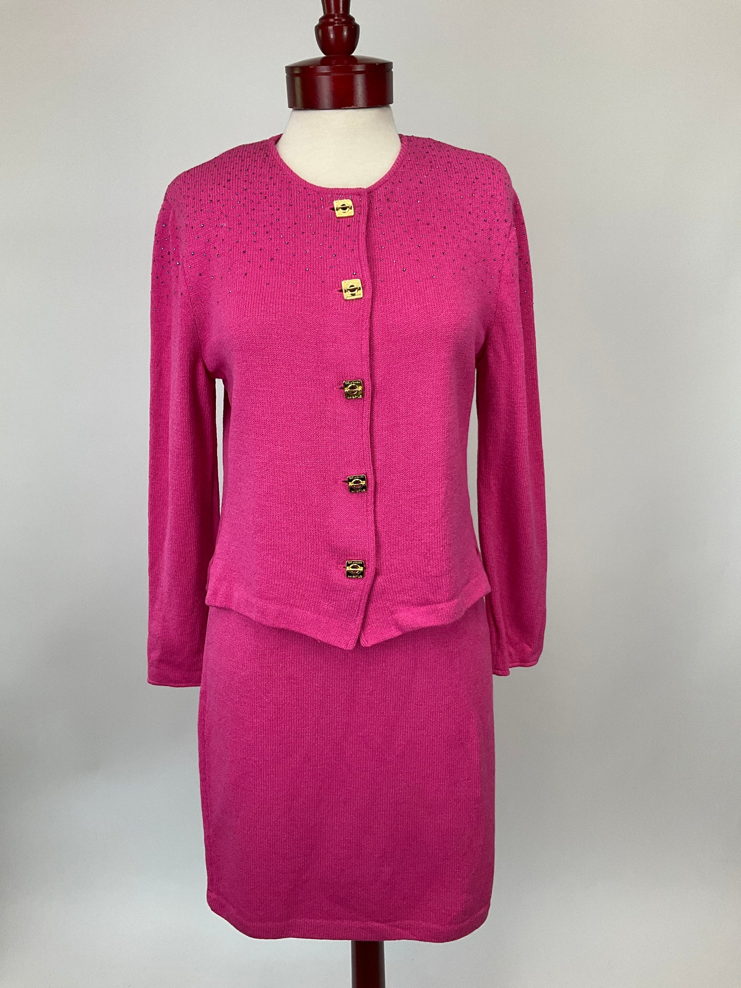ST JOHN COLLECTION PINK SKIRT SUIT SZ 10