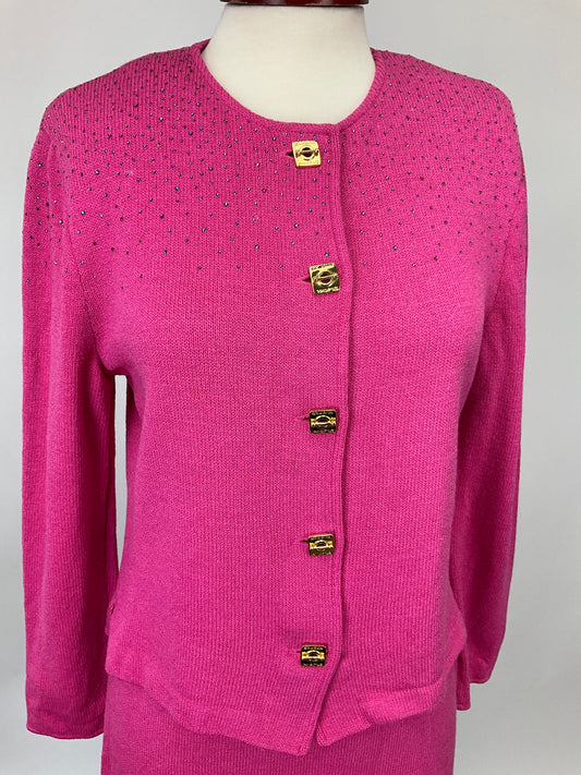 ST JOHN COLLECTION PINK SKIRT SUIT SZ 10
