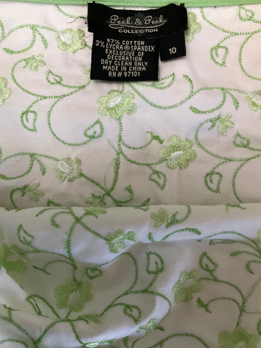 PECK & PECK GREEN AND WHITE SKIRT SZ 10
