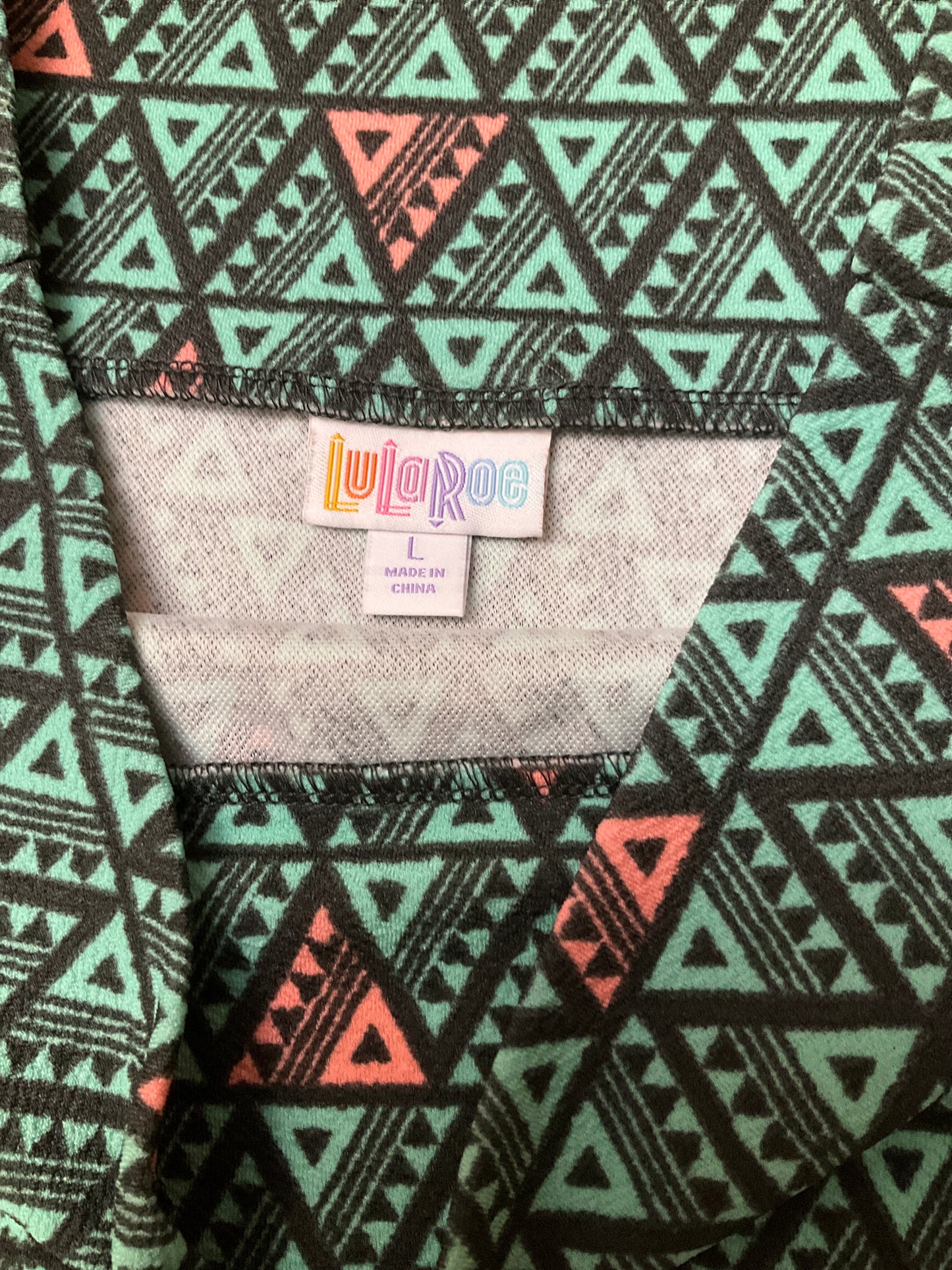 LULAROE TEAL/PEACH SKIRT SZ M/L