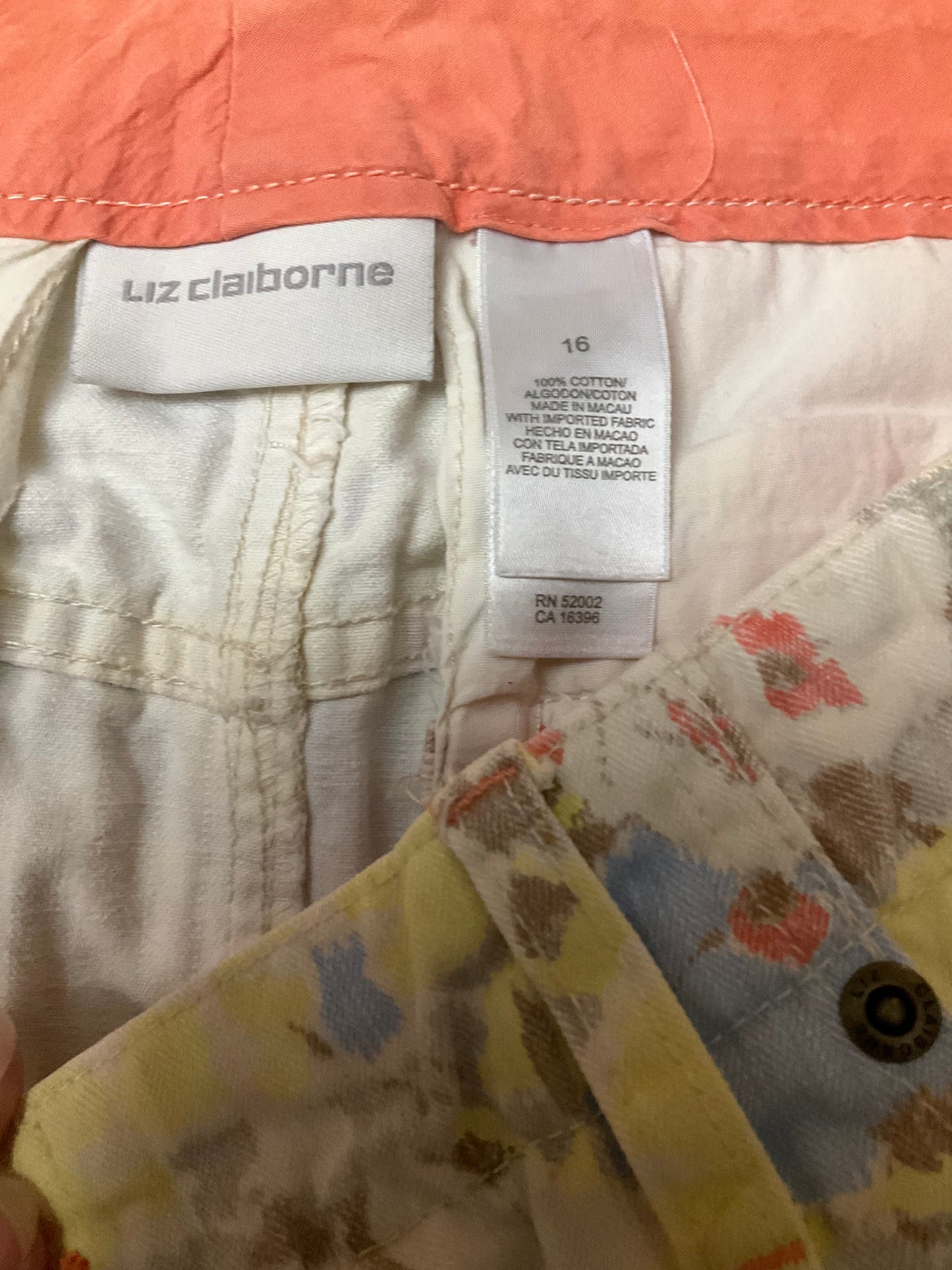 LIZ CLAIBORNE YELLOW FLORAL SKIRT SZ 16