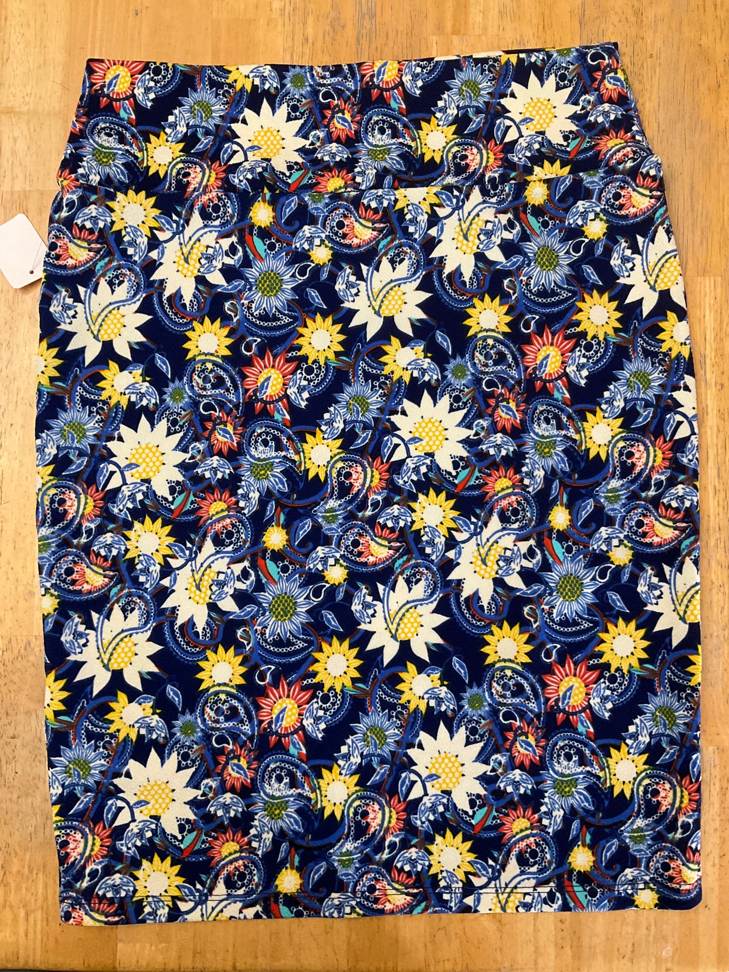 LULAROE BLUE/ORANGE SKIRT SZ M