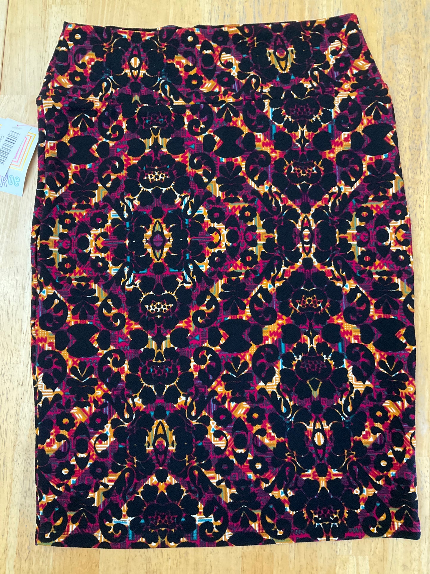NWT LULAROE BLACK/MULTI COLORED SKIRT SZ M