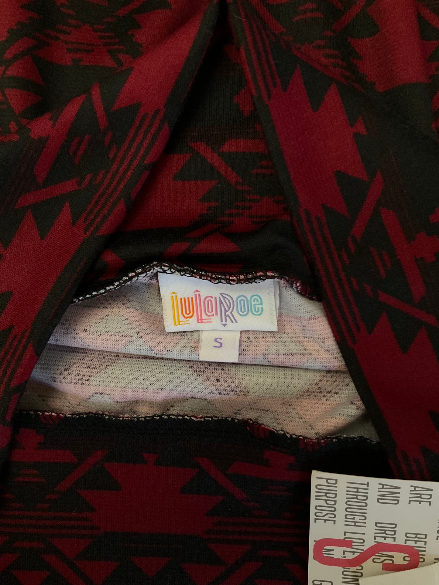 LULAROE RED BLACK SKIRT SZ S