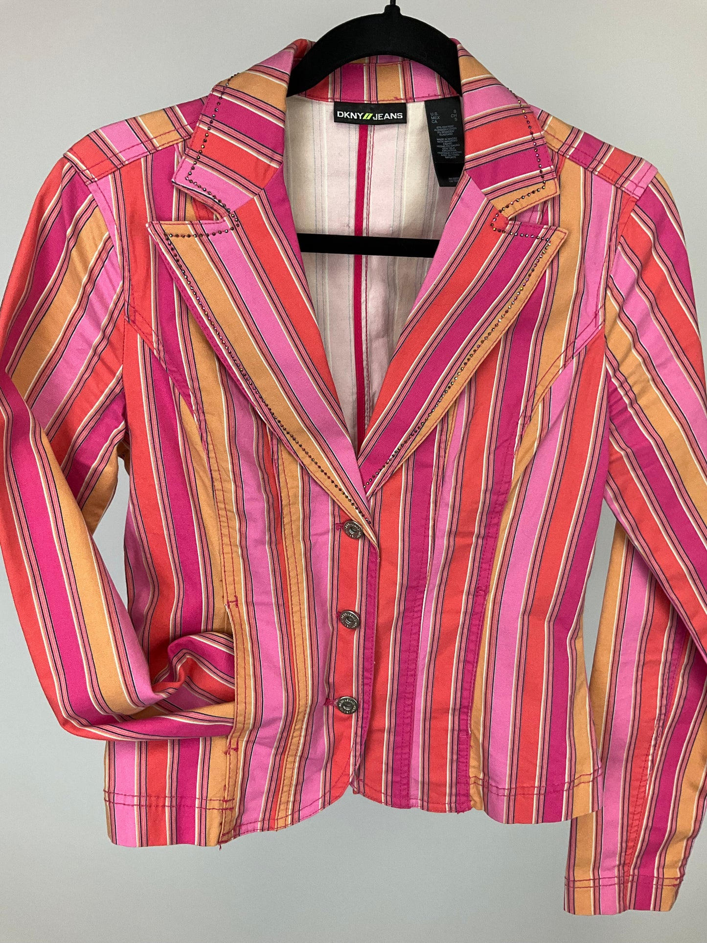 DKNY JEANS PINK/ORANGE JACKET SZ S