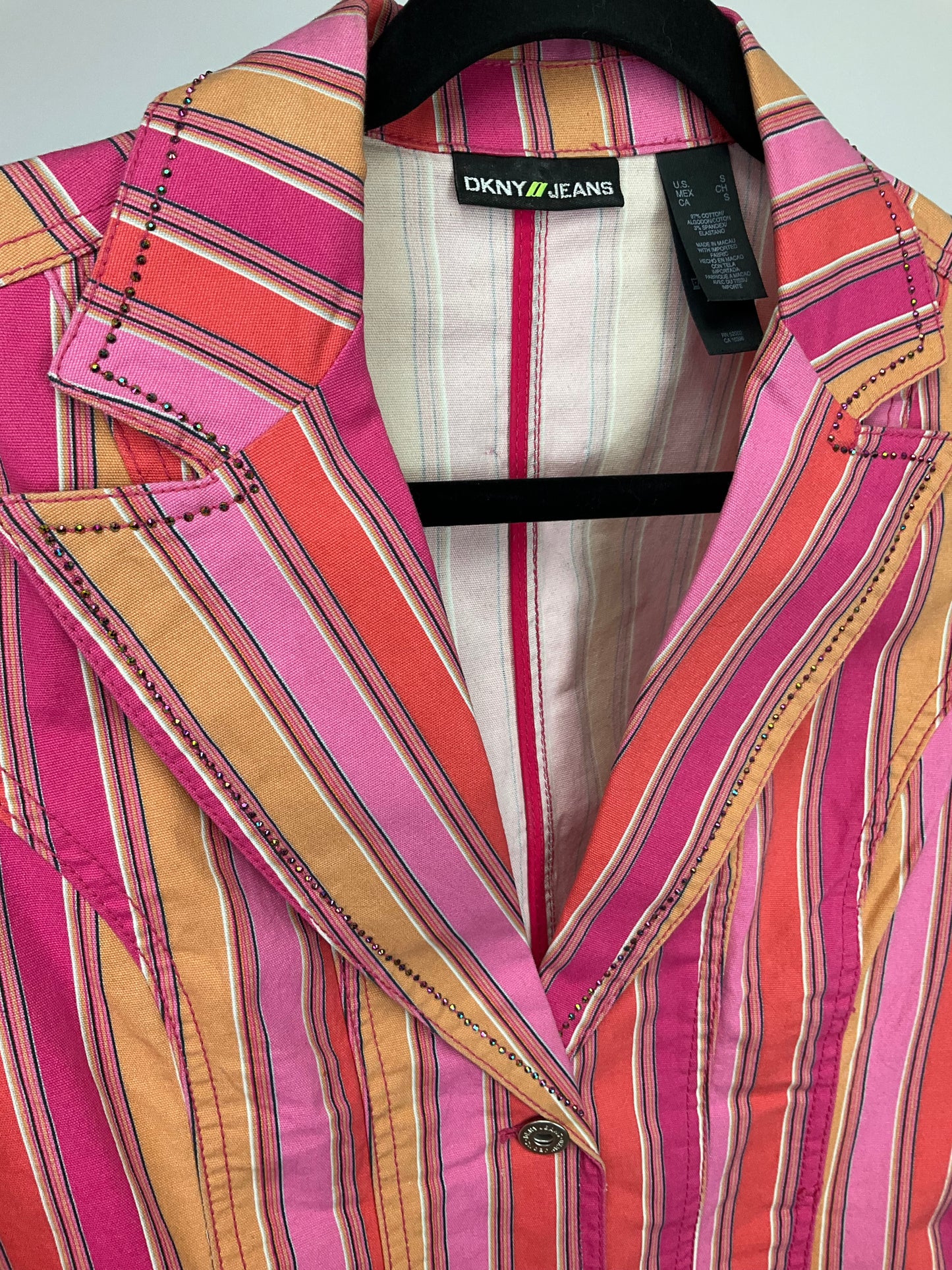 DKNY JEANS PINK/ORANGE JACKET SZ S