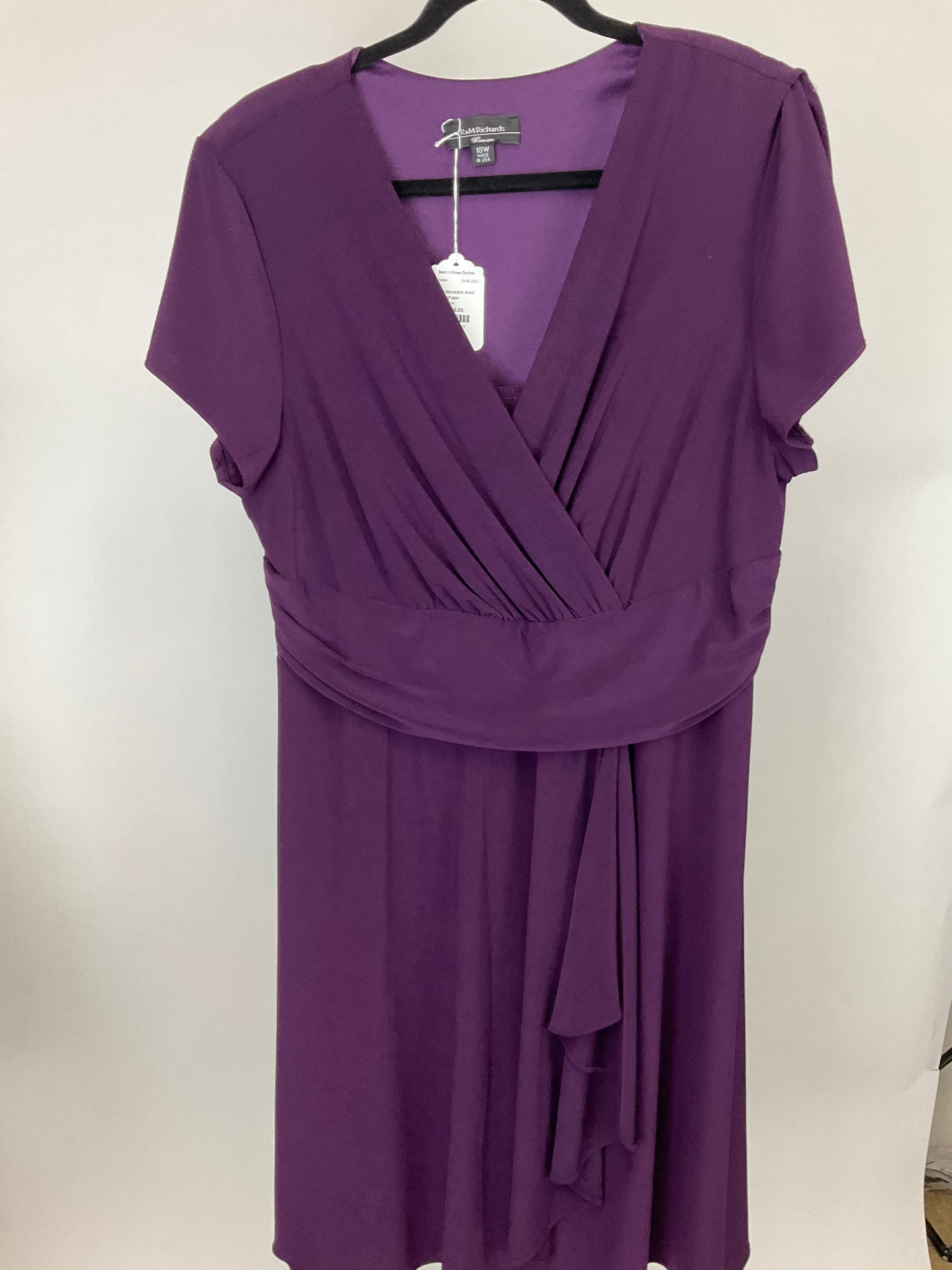 R & M RICHARDS WINE DRESS SZ 18W