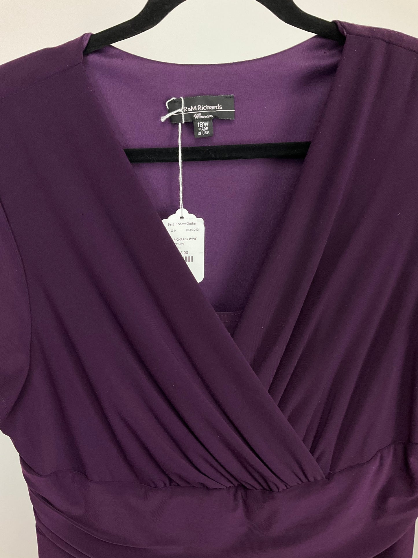 R & M RICHARDS WINE DRESS SZ 18W