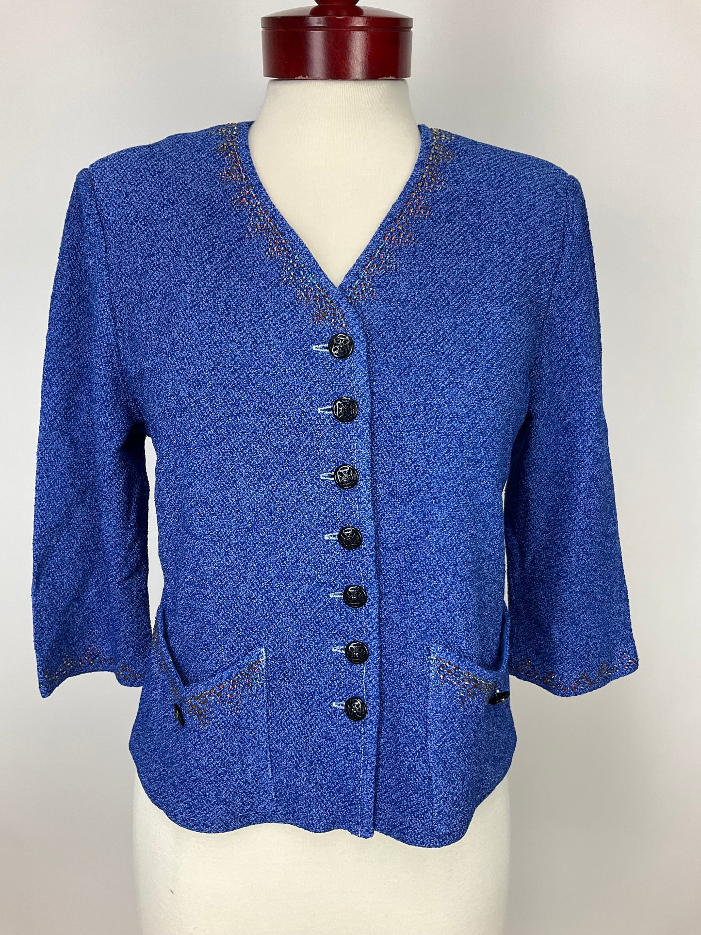 ST JOHN COLLECTION BLUE BLAZER SZ 12