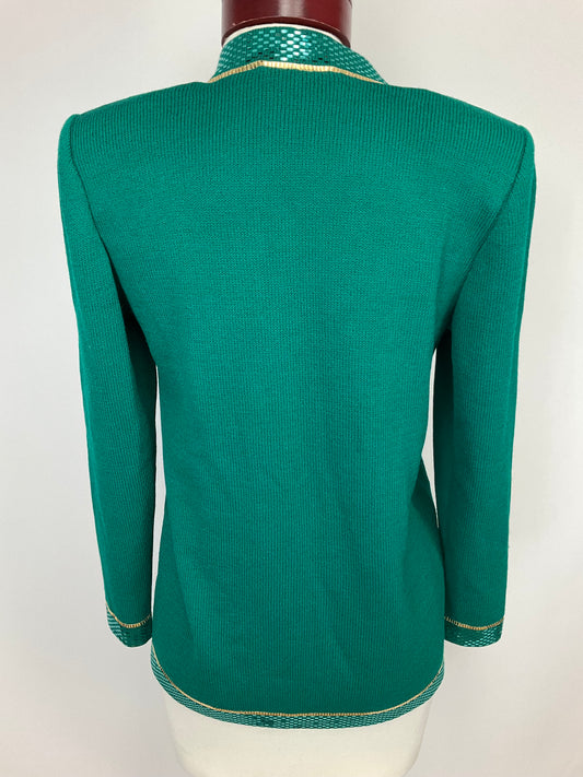 ST JOHN EVENING GREEN BLAZER SZ 2